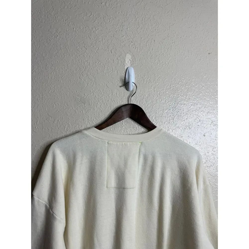 Aviator Nation Sunset Patch Relaxed Crew Sweatshirt size Women XS Ivory
